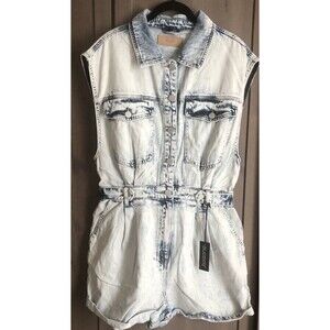 Blank NYC NWT Romper Time Zone Denim Light Blue Size Large